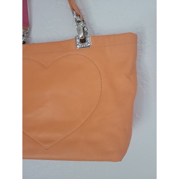 Brighton Jodi Leather Handbag Purse‎ Orange Reversible French Country Romantic - Picture 5 of 16